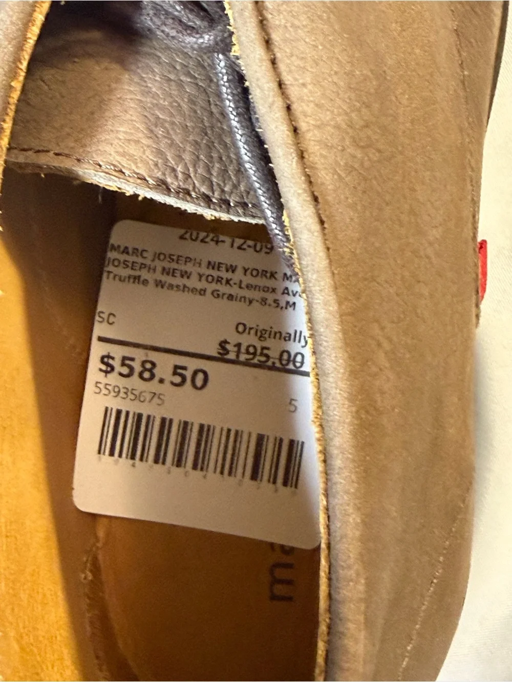 Marc Joseph Men's Taupe Lace-Up Dress Boots Size 8.5 New in Box